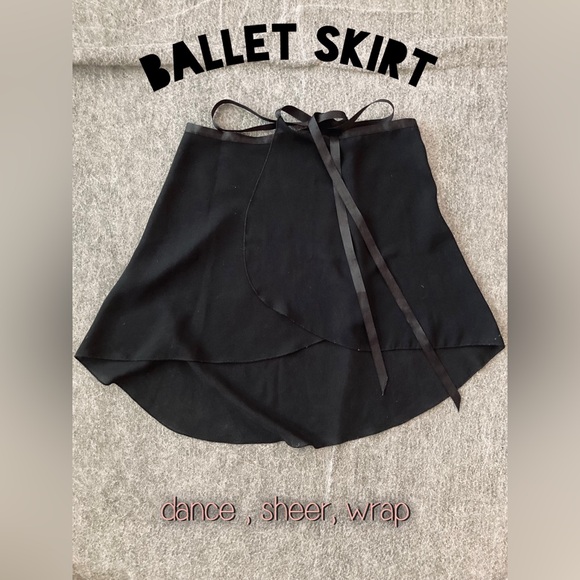 Dresses & Skirts - 🖤 Sheer Black Wrap Ballet Skirt with Ribbon Tie ♠️